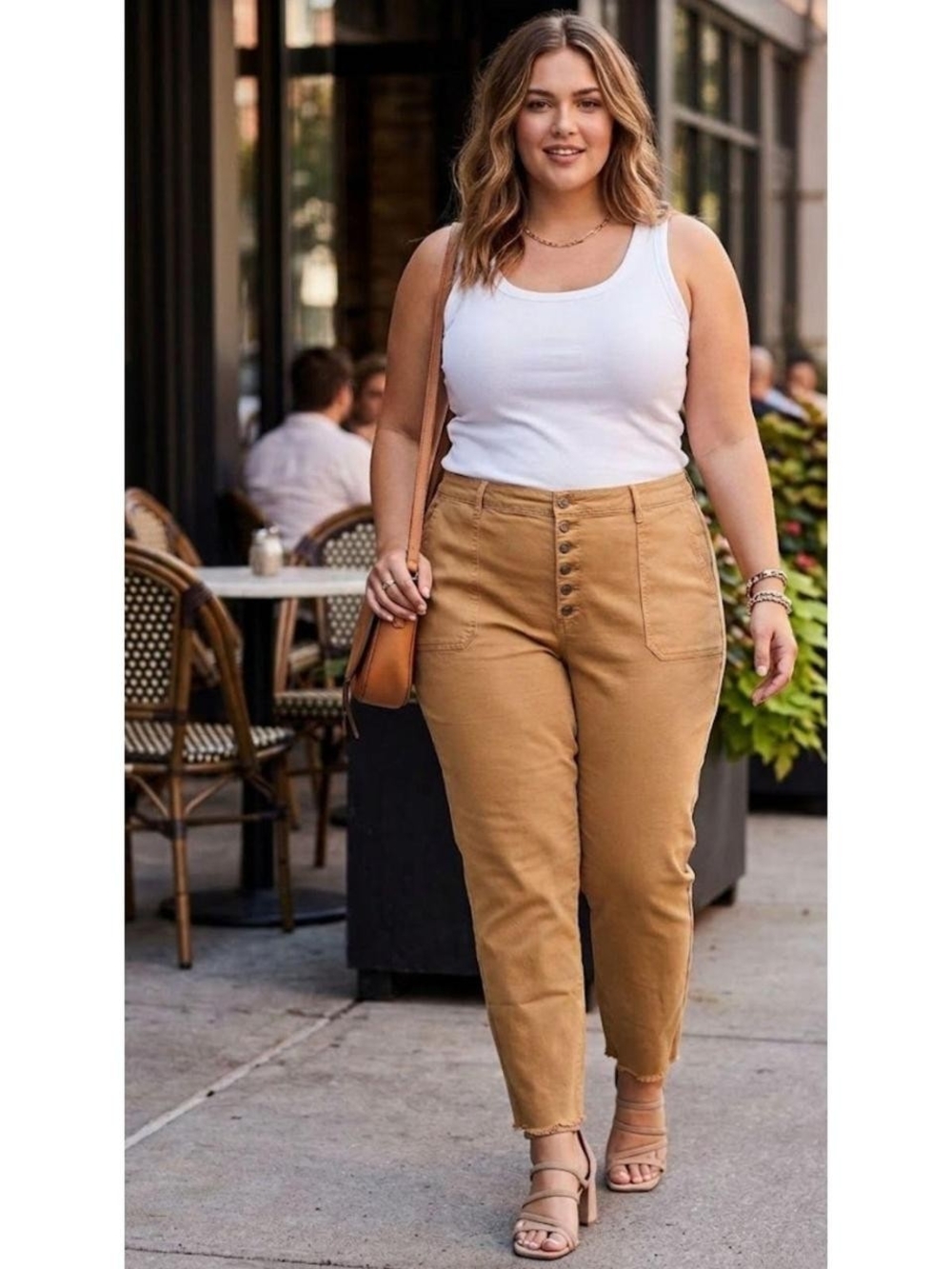 Torrid Button-Front Ankle Pants in Yellow